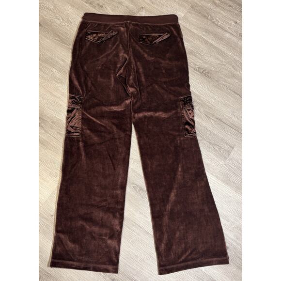 BCBGMAXAZRIA Velour Straight Leg Lounge Pant Y2K Women’s Size L Brown - Picture 2 of 3